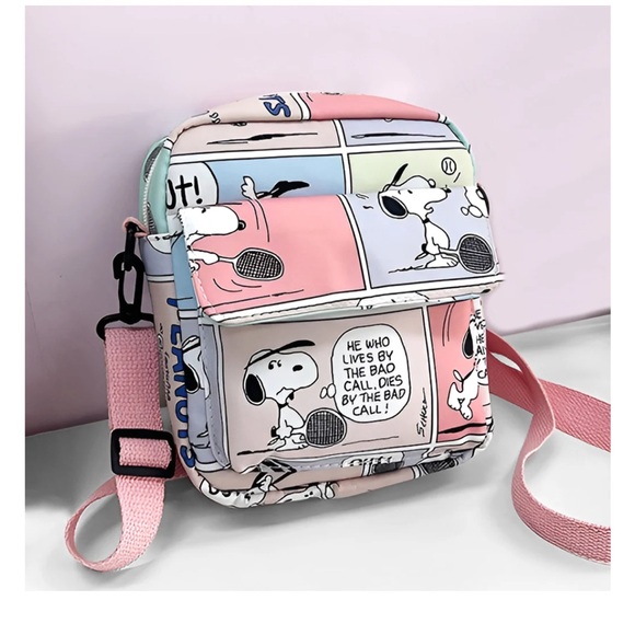 Snoopy Small Crossbody Bag - Pink and Blue - Picture 1 of 3